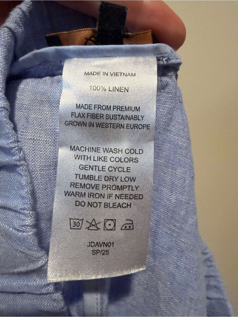 Quince 100% European Linen pull on Pants in French Blue - Picture 8 of 10